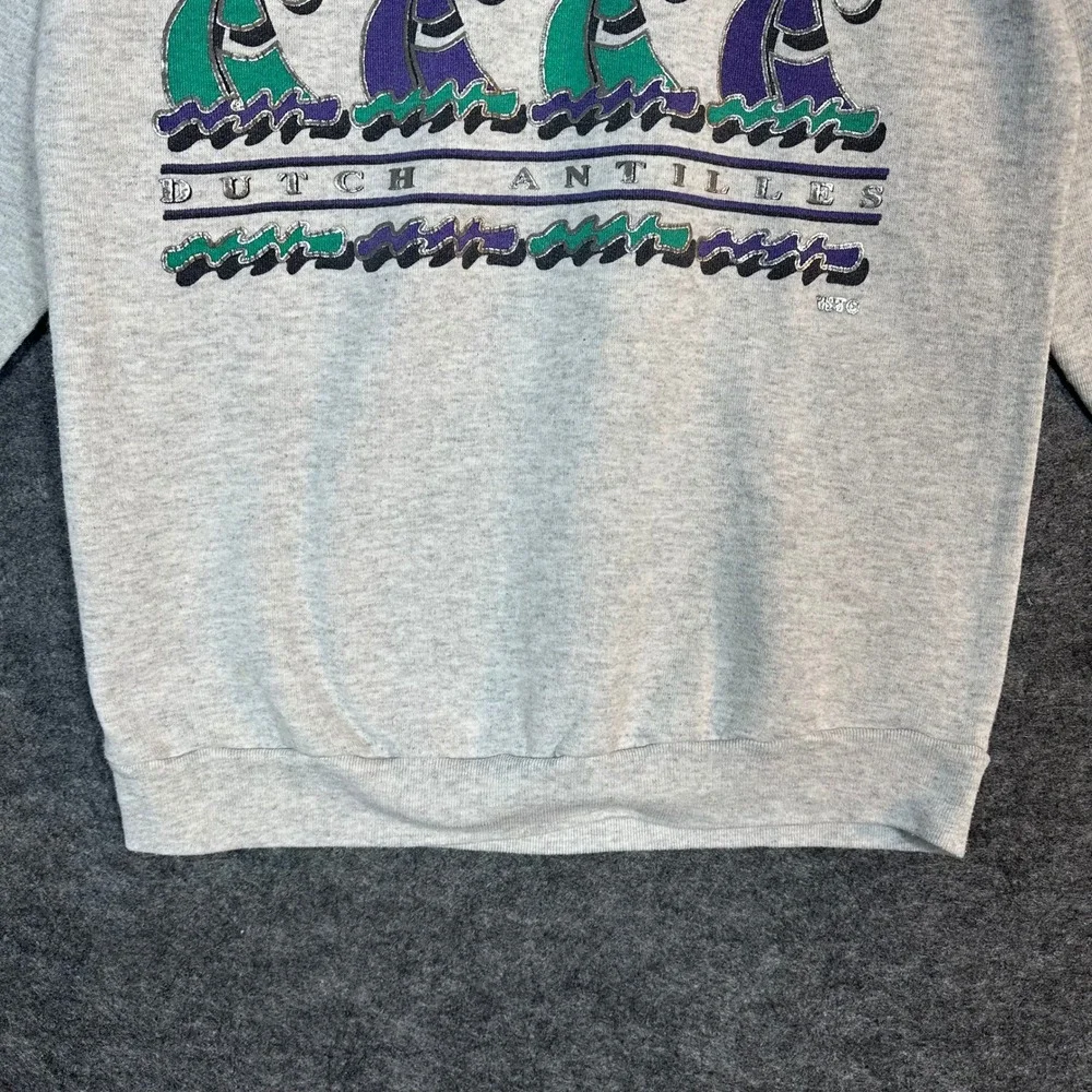 Tee Jays Aruba‎ Dutch Antilles Graphic Sweatshirt Mens Medium Gray Sailboats